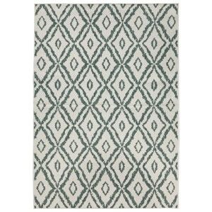 Zeleno-bílý venkovní koberec Bougari Rio, 80 x 150 cm