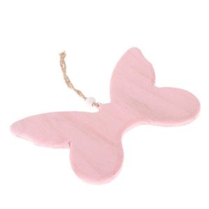 Růžová dřevěná závěsná dekorace Dakls So Cute Butterfly