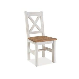 Bílá jídelní židle z borovicového dřeva Signal Poprad