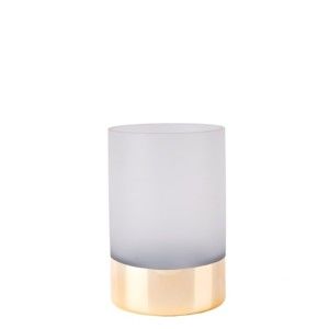Bílo-zlatá skleněná váza PT LIVING Glamour, výška 15 cm