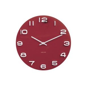 Červené hodiny Karlsson Vintage, ø 35 cm
