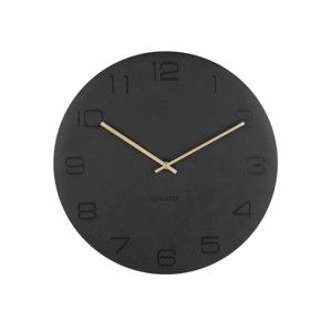 Černé nástěnné hodiny Karlsson Vigorous, ⌀ 40 cm