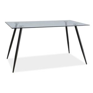 Jídelní stůl s ocelovou konstrukcí a skleněnou deskou Signal Nino, délka 140 cm