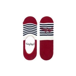 Červené nízké ponožky Funky Steps Stripes, velikost 39 – 45