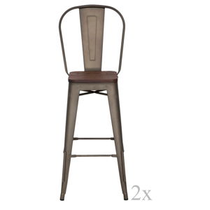 Sada 2 černých barových židlí Mauro Ferretti Detroit, výška 115 cm