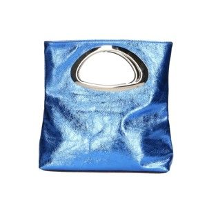 Modrá kožená kabelka Chicca Borse Lumino