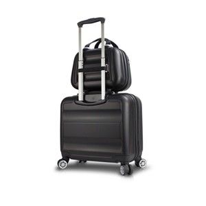 Sada černého cestovního kufru na kolečkách s USB portem a příručního kufříku My Valice LASSO MU & Pilot