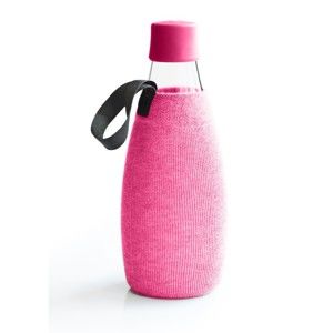 Růžový obal na skleněnou lahev ReTap, 800 ml
