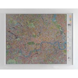 Magnetická mapa Londýna The Future Mapping Company London Street Map, 130 x 100 cm