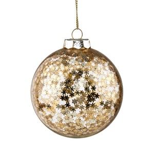 Vánoční závěsná ozdoba ze skla ve zlaté barvě Butlers Sparkle, ⌀ 8 cm