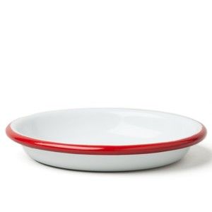 Malý servírovací smaltovaný talíř s červeným okrajem Falcon Enamelware, ø 10 cm