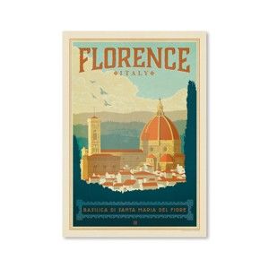 Plakát Americanflat Florence Italia, 42 x 30 cm