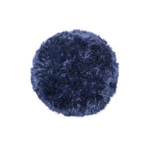 Tmavě modrý koberec z ovčí kožešiny Royal Dream Zealand, ⌀ 70 cm