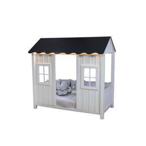 Bílo-šedá dětská jednolůžková postel ve tvaru domečku Mezzo Anka, 90 x 190 cm
