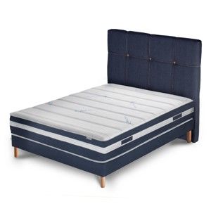 Tmavě modrá postel s matrací Stella Cadente Maison Venus, 140 x 200  cm