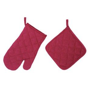 Set fuchsiově růžové chňapky a rukavice Unimasa