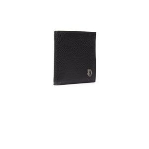 Černá pánská kožená peněženka Trussardi Dollar, 12,5 x 9,5 cm