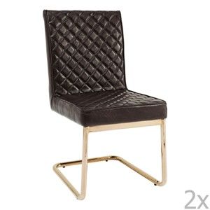 Sada 2 tmavě hnědých židlí Kare Design Beverly Hills