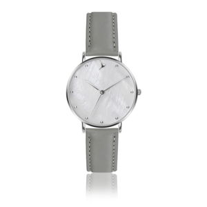 Dámské hodinky s šedým páskem z pravé kůže Emily Westwood Seashell