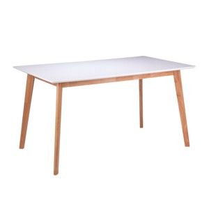 Bílý jídelní stůl s nohami ze dřeva kaučukovníku sømcasa Alice, 120 x 75 cm