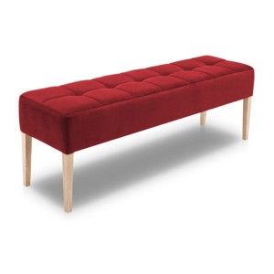 Červená lavice s dubovými nohami Jakobsen home Marino, délka 152 cm