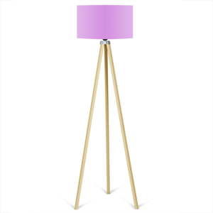 Volně stojící lampa se světle fialovým stínítkem Kate Louise Naturel