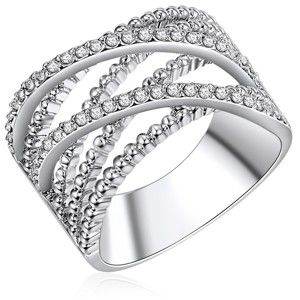 Dámský prsten stříbrné barvy Runway Criss, vel. 52