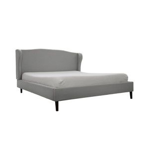Světle šedá postel s černými nohami Vivonita Windsor, 140 x 200 cm