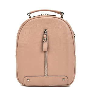 Růžovobéžový dámský kožený batoh Carla Ferreri Musmo