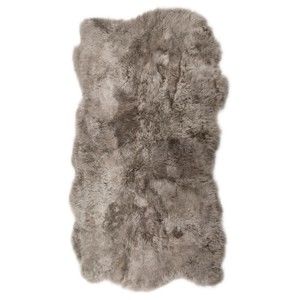 Béžovošedý kožešinový koberec s krátkým chlupem Arctic Fur Nardo, 170 x 110 cm