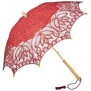 Vínový holový deštník Von Lilienfeld Lace Vivienne