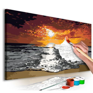 DIY set na tvorbu vlastního obrazu na plátně Artgeist Flames Sky, 80 x 40 cm