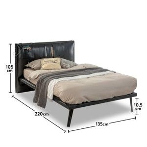 Jednolůžková postel Manly, 135 x 220 cm
