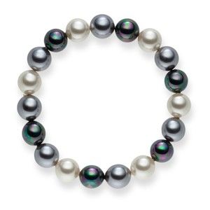 Perlový náramek Nova Pearls Copenhagen Brigitte Dark, délka 19 cm