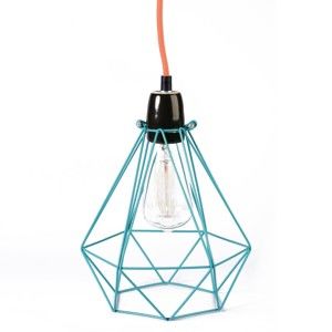 Světlo s modrým stínítkem a oranžovým kabelem Filament Style Diamond #1