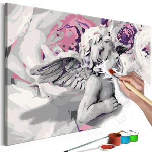 DIY set na tvorbu vlastního obrazu na plátně Artgeist Angel Flowers, 60 x 40 cm