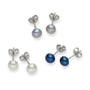 Sada 3 perlových náušnic Nova Pearls Copenhagen Genevieve
