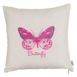 Povlak na polštář Apolena Pink Butterfly, 43 x 43 cm