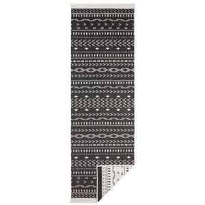 Černo-krémový venkovní koberec NORTHRUGS Kuba, 80 x 350 cm