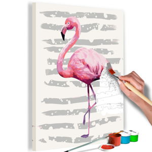 DIY set na tvorbu vlastního obrazu na plátně Artgeist Flamingo, 40 x 60 cm