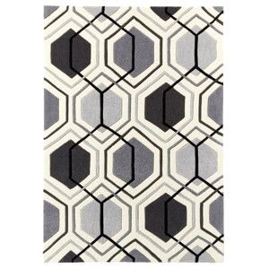 Šedý ručně tuftovaný koberec Think Rugs Hong Kong Hexagon Grey, 120 x 170 cm