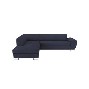Tmavě modrá rohová rozkládací pohovka s úložným prostorem Kooko Home XL Left Corner Sofa Puro