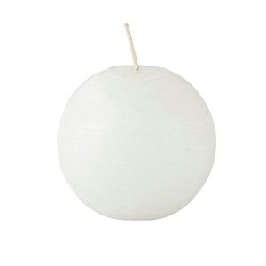 Bílá svíčka KJ Collection Ball, ⌀ 8 × 7,5 cm