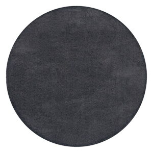 Tmavě šedý pratelný kulatý koberec z recyklovaných vláken 180x180 cm Fluffy – Flair Rugs