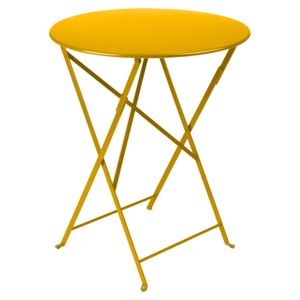 Žlutý zahradní stolek Fermob Bistro, ⌀ 60 cm