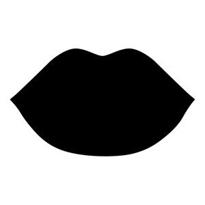 Černá nástěnná tabulová samolepka LineArtistica Lips, 50 x 30 cm