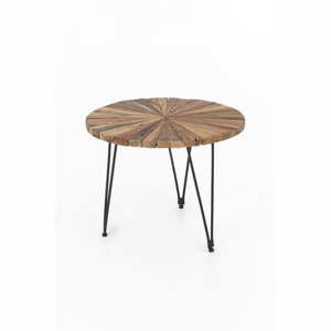 Konferenční stolek Index s železnými nohami Living Sun, ⌀ 60 cm