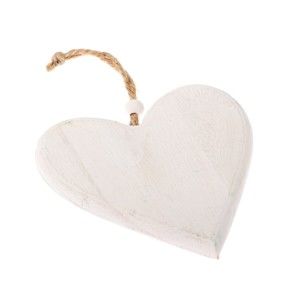 Bílá dřevěná závěsná dekorace Dakls So Cute Heart
