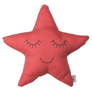 Červený dětský polštářek s příměsí bavlny Apolena Pillow Toy Star, 35 x 35 cm