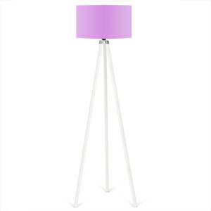 Bílá volně stojící lampa se světle fialovým stínítkem Kate Louise Beyaz